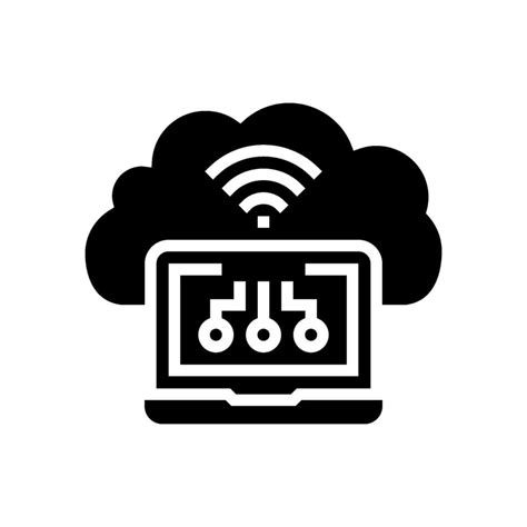 virtual machine cloud computing glyph icon illustration  vector