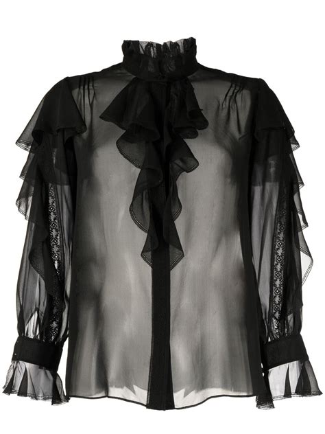 Shiatzy Chen See Through Silk Shirt Editorialist