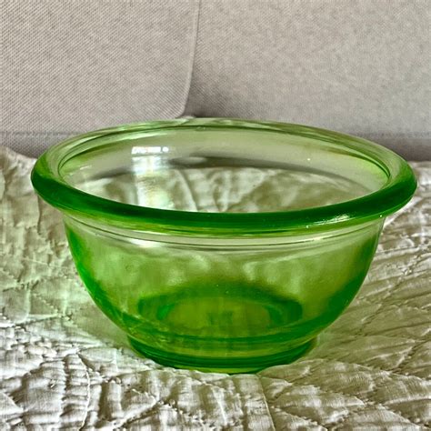 Small Hazel Atlas Green Depression Glass Bowl Etsy