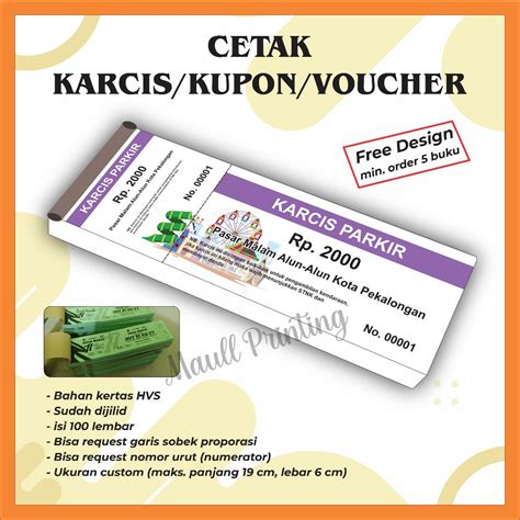 Jual CETAK KUPON UNDIAN KARCIS PARKIR KUPON DOORPRIZE Shopee