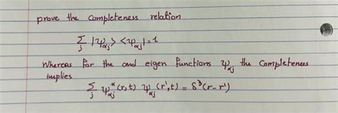 Solved 5 Prove The Completeness Relation I 192