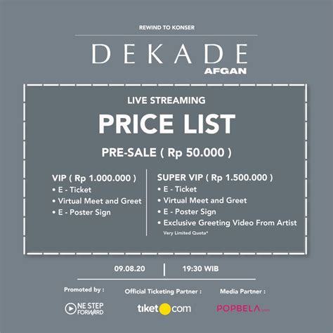 Konser Dekade Afgan Rewind, Ini Harga Tiket dan Tanggalnya