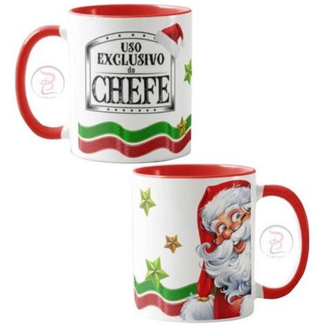 Caneca Uso Exclusivo Do Chefe Tema Natal Submarino