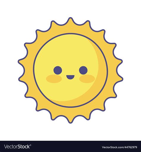 Sun Kawaii Weather Royalty Free Vector Image Vectorstock