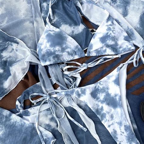 Tie Dye Piece Bikini Set Never Worn Depop