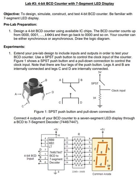 Get Answer Lab 3 4 Bit BCD Counter With 7 Segment LED Display