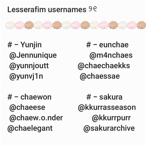 𝓛esserafim username inspofeel free to uselesserafim username inspo kpop