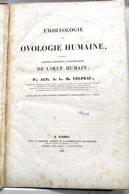 Velpeau Edition Originale Embryologie Humaine Planches Chazal Paris