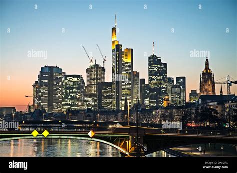 Frankfurt skyline at night Stock Photo - Alamy