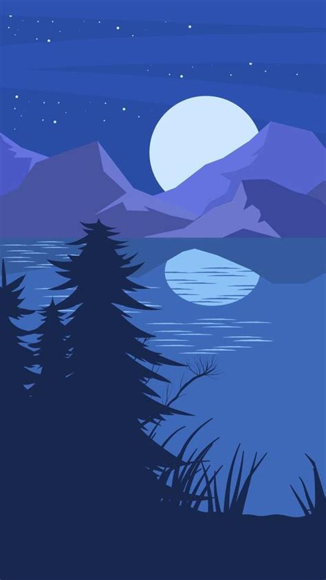 Wallpaper Landscape Nature Flat Illustration Vector Art At