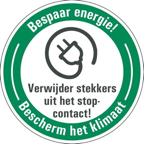 Energie Besparen Sticker Verwijder Stekkers Mm Stuks Per Kaart