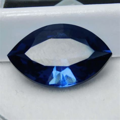 Anillo De Piedras Preciosas Sueltas De Corte Marquesa Azul Zafiro