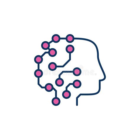 Machine Learning Robot Head Vector Ml Concept Outline Icon Stock