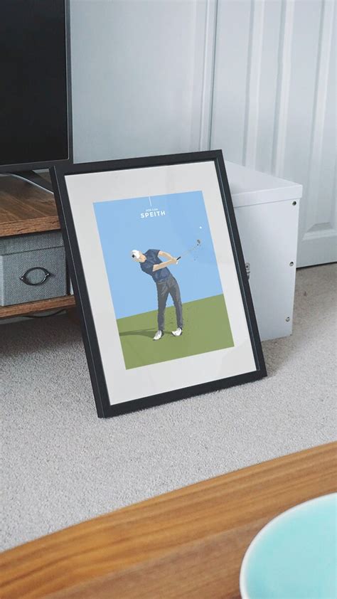 Jordan Speith Hand Illustrated Golf Print Poster Etsy