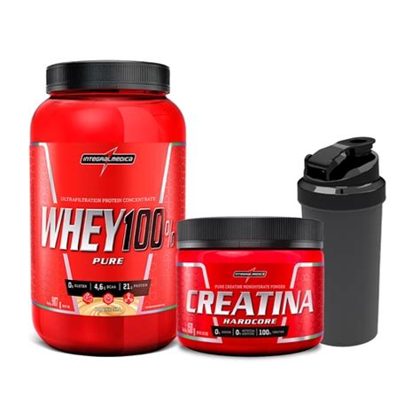 Kit Whey Pure Pote G Creatina Creatine G Coqueteleira