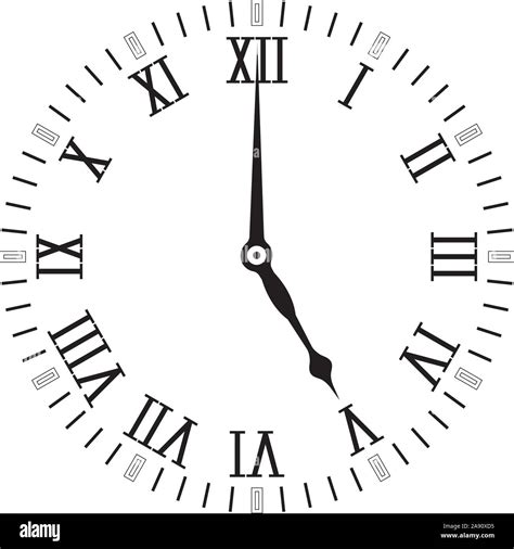 Escala De Reloj Con N Meros Romanos O Clock Imagen Vector De Stock