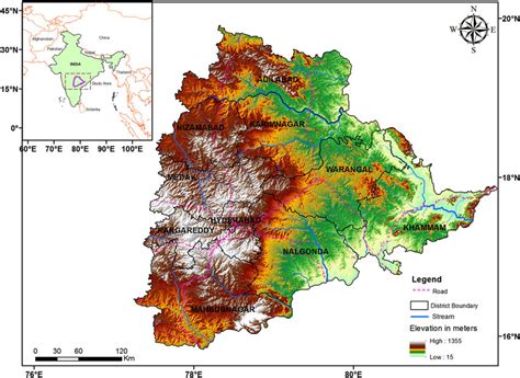 indian map telangana