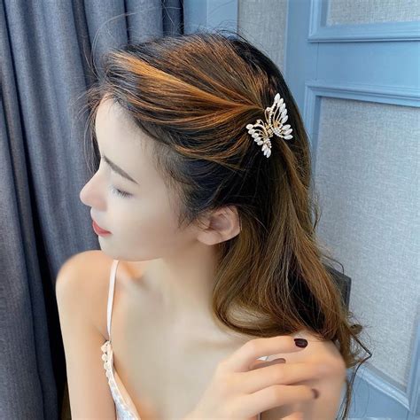 Cheap Elegant Faux Pearl Hair Clip Women High Ponytail Small Clip