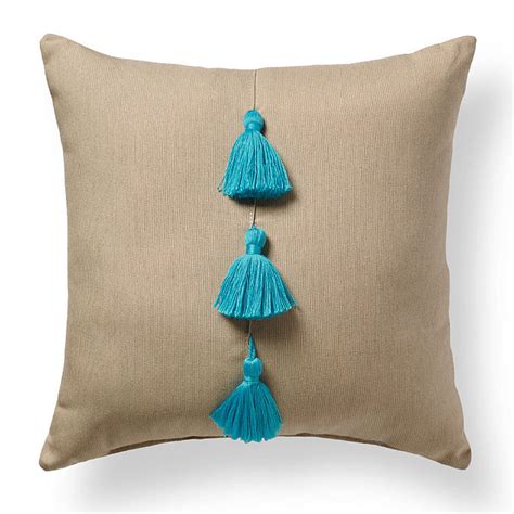 Natural with Aruba Tassels Outdoor Pillow | Frontgate