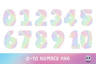 Bubble Number Hologram Font Clipart Graphic By Tnwan Creative Fabrica