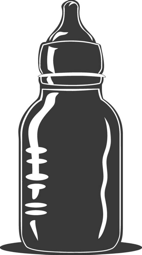 silhouette baby bottle full black color only 44013997 Vector Art at ...