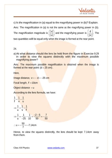 CBSE Class 12 Physics Chapter 9 Ray Optics And Optical Instruments