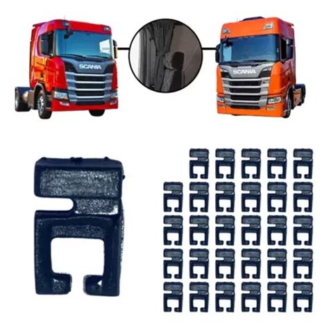 30 Grampos Presilha Rodízio Desliz Trilho Cortina Scania S6