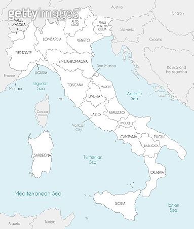 Vector Map Of Italy With Regions And Administrative Divisions And