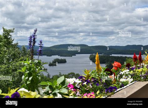 The View Of Blue Mountain Lake Seen From The Adirondack Museum In The