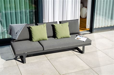 Jati Kebon Rao High Multifunktionsliege 3 Sitzer Sofa Eisengrau