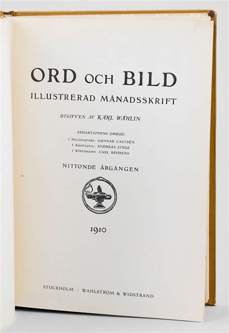 BOK Ord och Bild Illustrerad Månadsskrift Nittonde Årgången 1910