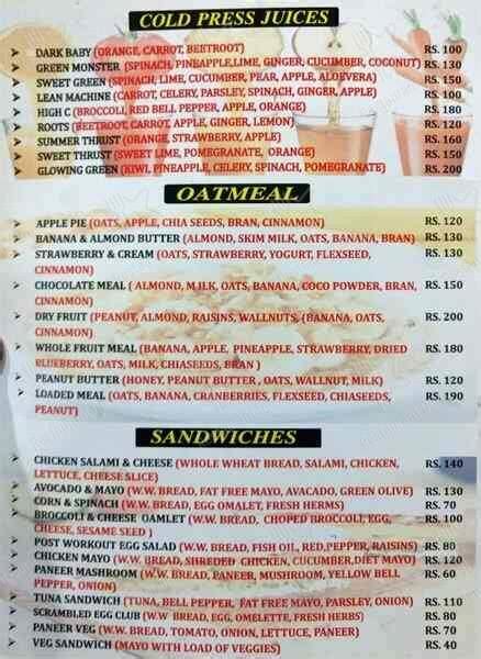 Menu At True Fitness Kitchen Ghaziabad Shop No G