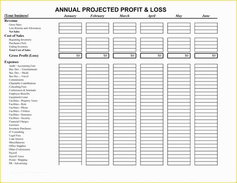 Profit and Loss Statement Excel Template Free Of 10 Profit and Loss ...