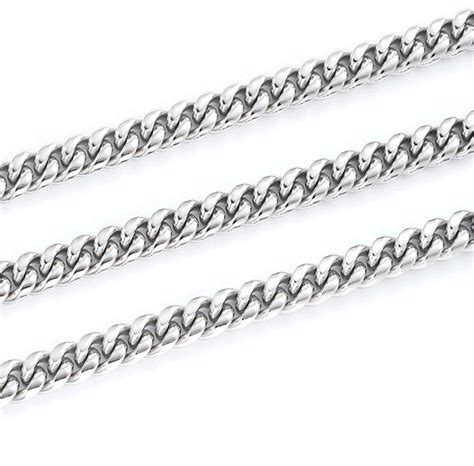 8mm Plain Cuban Link Necklace Chain Bijouterie Gonin