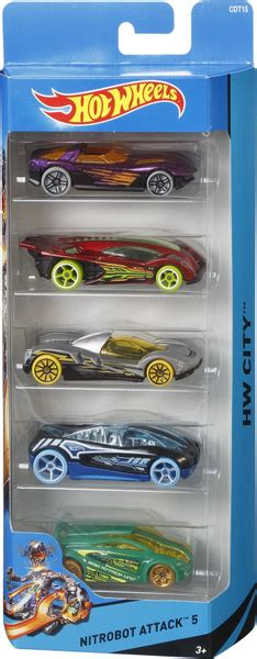 Набор машинок Mattel Hot Wheels Nitrobot подарочный базовая 5 шт 1806 купить с