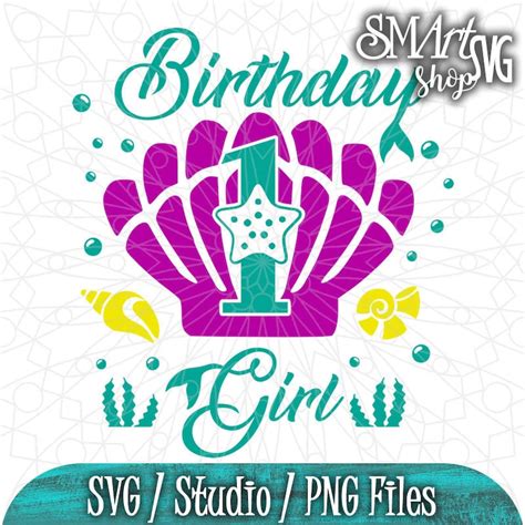 1st Birthday Mermaid Svg First Birthday Svg 1st Birthday Etsy