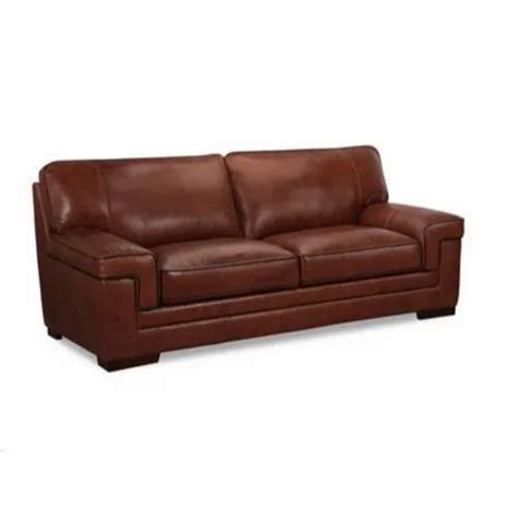 17 Inch 2 Seater Brown Leather Sofa Warranty 1 5 Years At Rs 72000