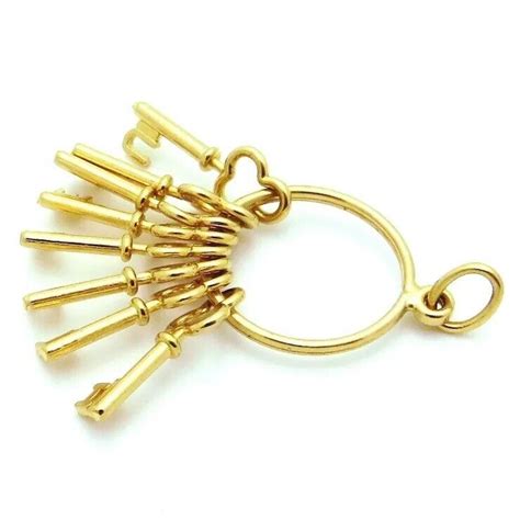 Vintage K Gold I Love You Keys To My Heart Pendan Gem