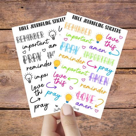 Bible Journaling Sticker Sheet 30pc Journal Note Stickers Bible Study