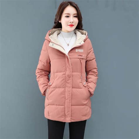 Cheap Plus Size Winter Casual Hooded Jacket Parkas For Women Warm