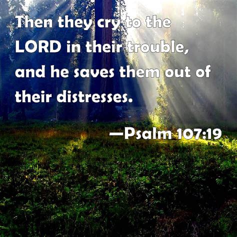 Psalm 10719 Then They Cry To The Lord In Their Trouble And He Saves