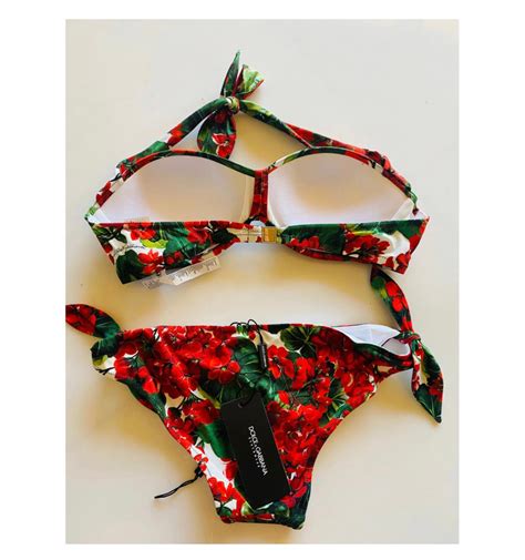 Dolce And Gabbana Romantic Retro Bandeau Bikini Top Offers A