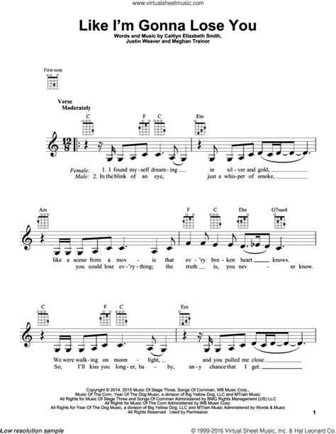 Like I M Gonna Lose You Sheet Music For Ukulele Pdf Interactive