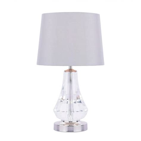 Laura Ashley Touch Table Lamp Crystal Nickel Shade