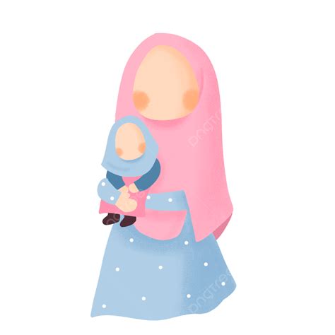 Muslim Mother And Daughter Illustration Mother Daughter Muslim Png