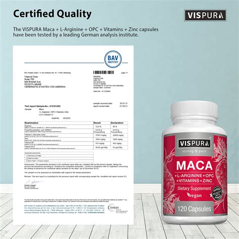 Maca Root Capsules Mg L Arginine Vitamins B B Opc And