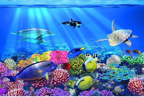 Great Art Kids Room Nursery Large Aquarium Decoration Underwater