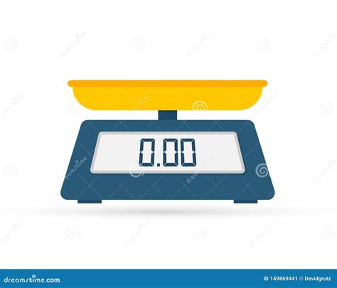 Scales Dial Of Floor Scales At Zero Vector Cartoon Illustration