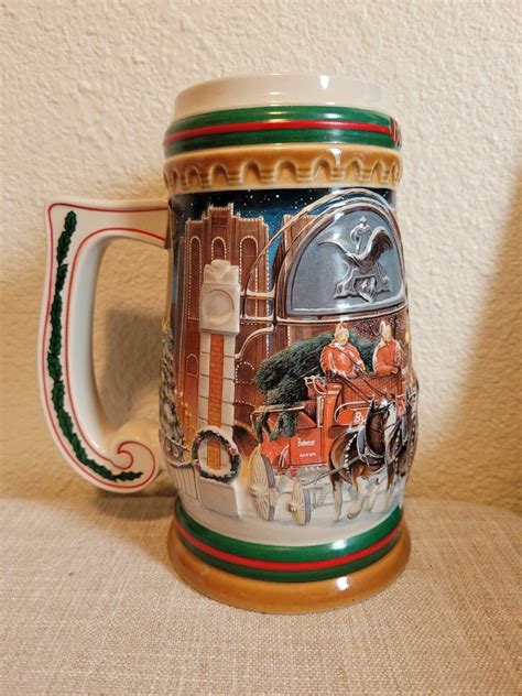 1997 Budweiser Holiday Mug Stein CS313 Home For The Holidays Ceramarte