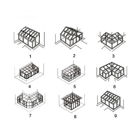 Aluminum Metal Frame Winter Garden Triangle Deck Backyard Casa Sun Room Glass Shed House Outdoor